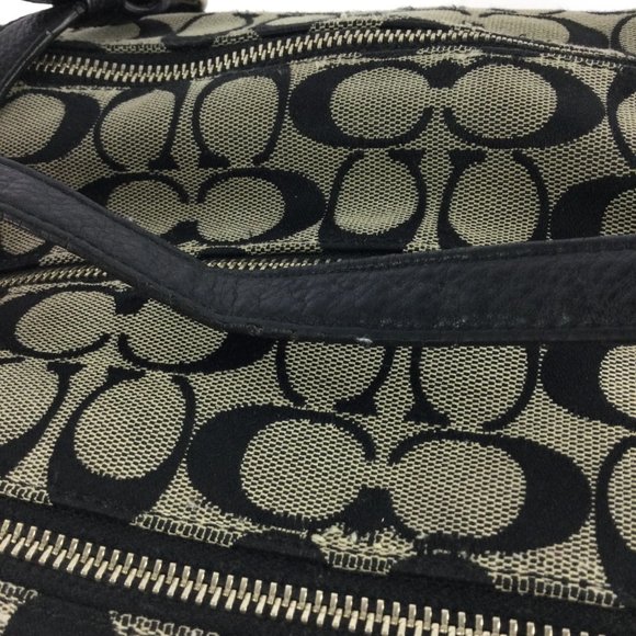 Coach Park Signature Triple Zip Satchel Black - Picture 14 of 16